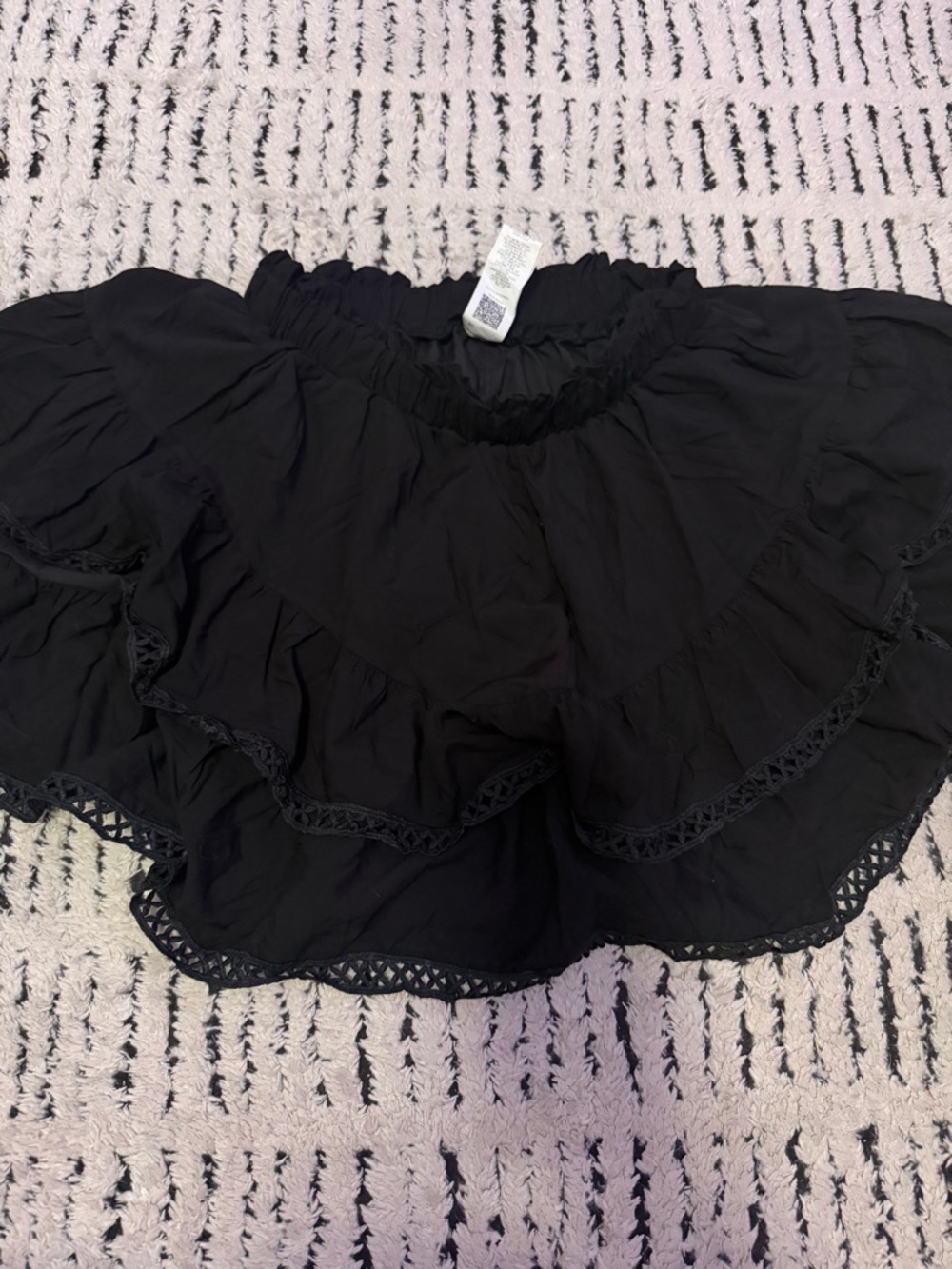 Black Tiered Ruffle Mini Skirt